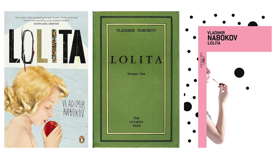 Capas das diferentes versões publicadas de Lolita - Foto: Divulgação