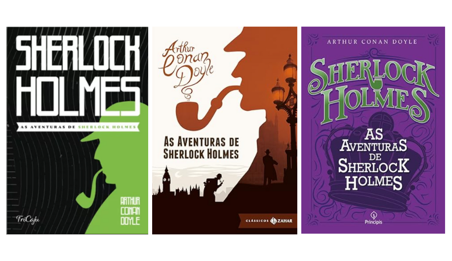 Edições brasileiras de "As Aventuras de Sherlock Holmes" - Foto: Reprodução